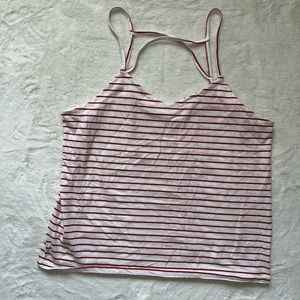 Red and white striped tank